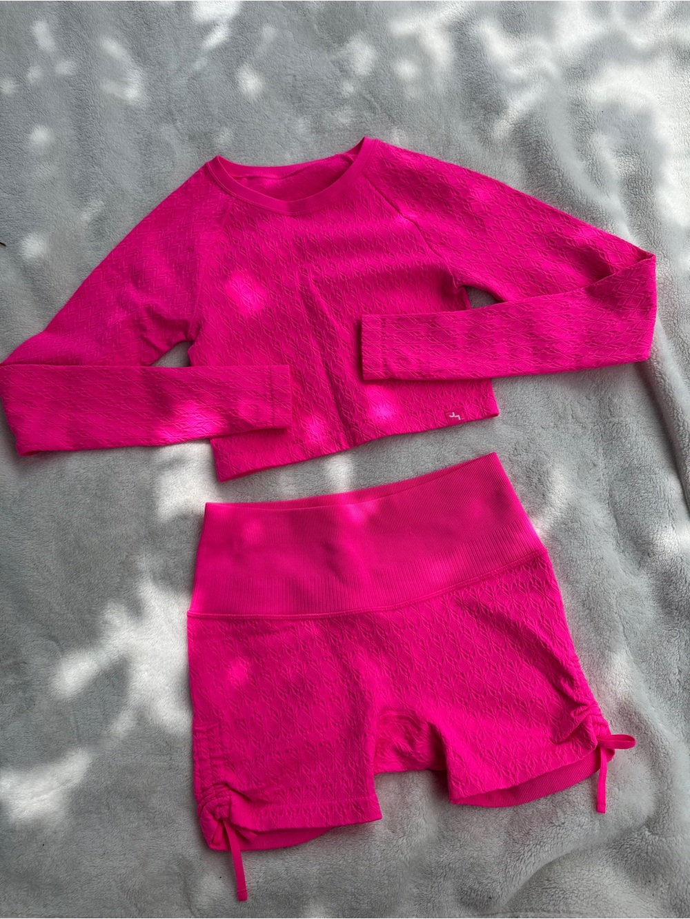 JoyLab Matching Activewear Set Pink | Crop Top & Shorts | Size Medium